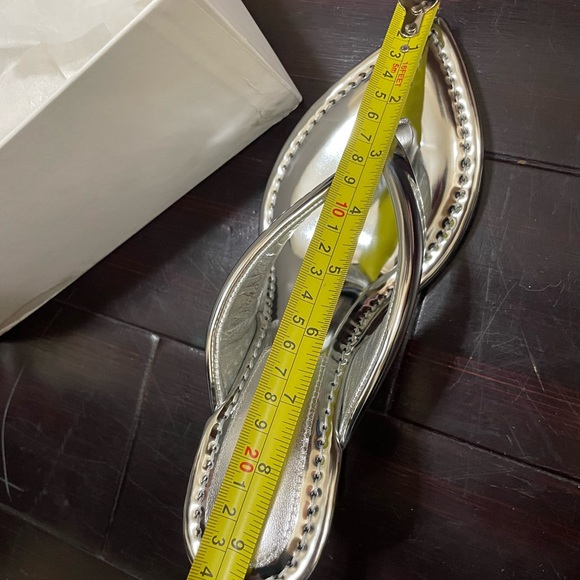 Good American Clear Wedge Sandals Size 7 Silver - Picture 9 of 9